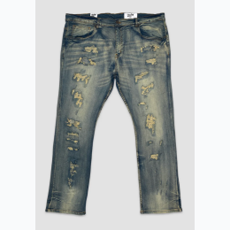 Big & Tall Rock The Bells Distressed Denim Jeans - 33" Inseam