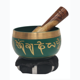 Green 3"D Tibetan Singing Bowl Set