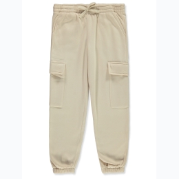 Girl's Star Ride fleece Cargo Jogger Pants in Ivory