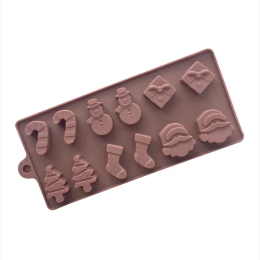 Chocolate Colored Holiday Silicone Candy Baking Mold