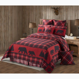 Virah Bella® Collection - Quilt Set - Cabin Life - Red - Full/Queen