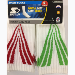 Boy's Starter Home & Away Game Socks 4 pack - Size Lg - 3-9