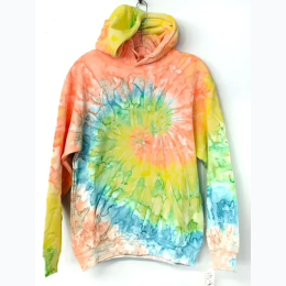 Adult Tie Dye Pullover Hoodie - Lemon Smoothie