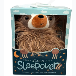 Tickle & Main Sloth Sleepover Set with Plush Sloth Book and Sleep Mask in Gift Box