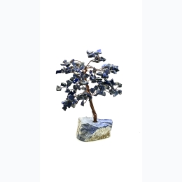 Lapis Lazuli Gemstone Copper Wire Tree - 160ct Chip - 7" H