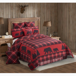 Virah Bella® Collection - Quilt Set - Cabin Life - Red - King