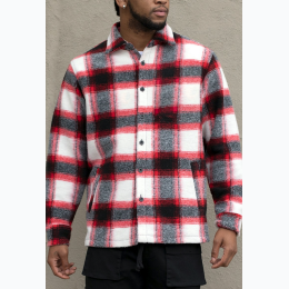 Men's Felted Plaid Overshirt - 2 Color Options