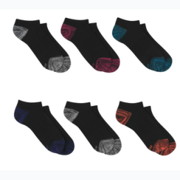 Women’s ‘Hanes’ No Show Socks 6 Pack - Black