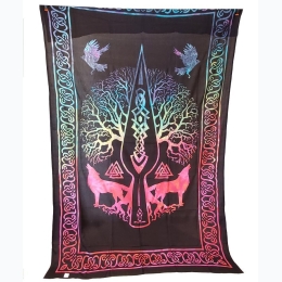 Celtic Athame Wolf Tapestry - 72" x 108"